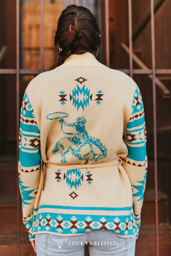 Aztec Cowboy Knit Sweater