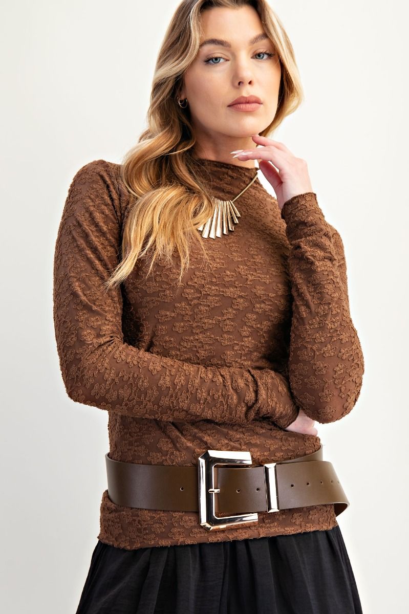 Burnout Fitted Lace Top