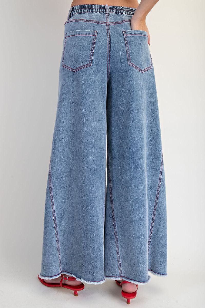 Red Stitch Wide Leg Pants