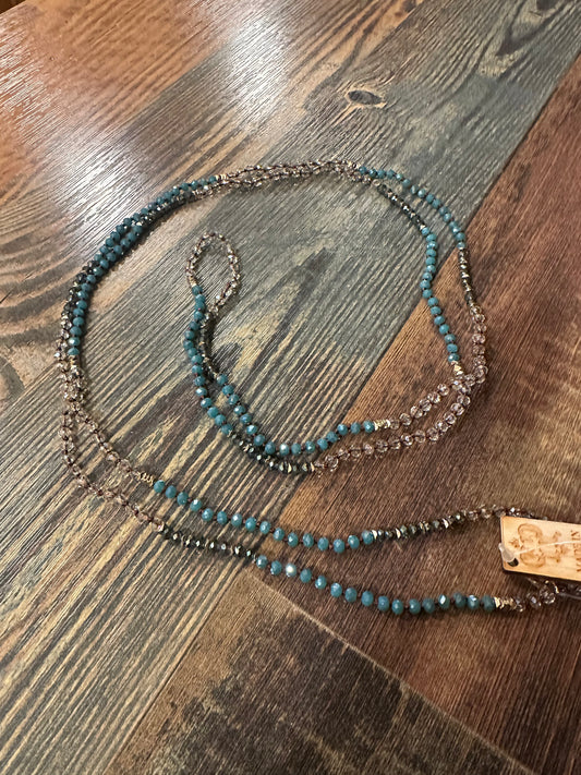 Wrap Around Blue Turquoise Long Necklace