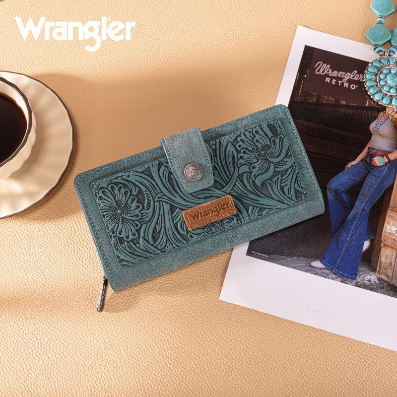 Wrangler’s Western Floral Tooled Wallet