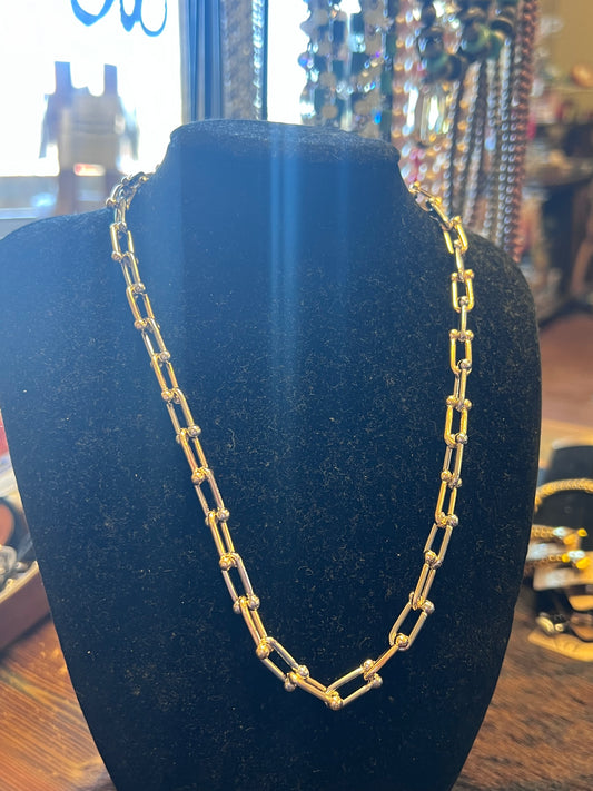 Mixed Metal Link Necklace