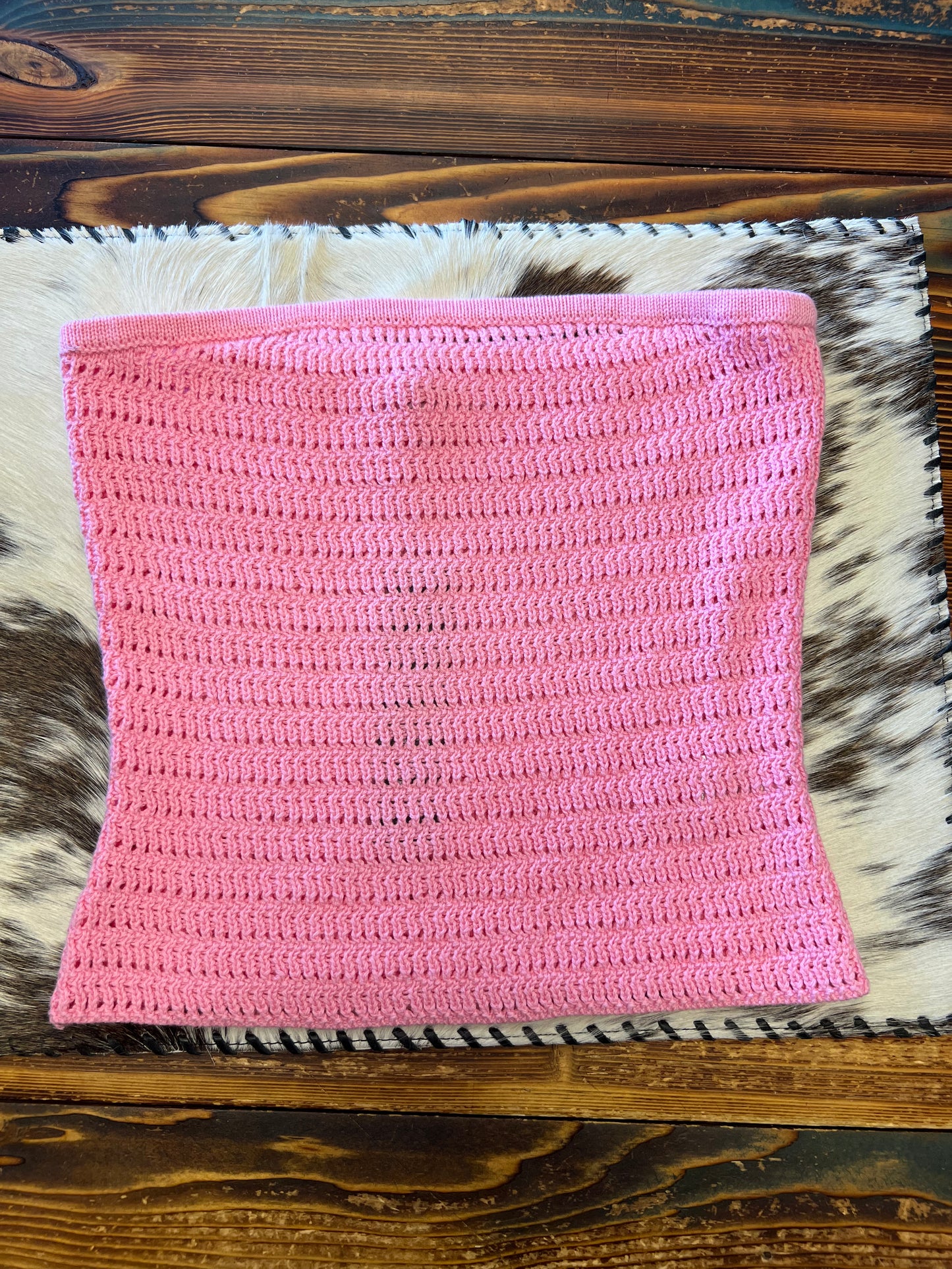 Pink Crochet Cropped Top
