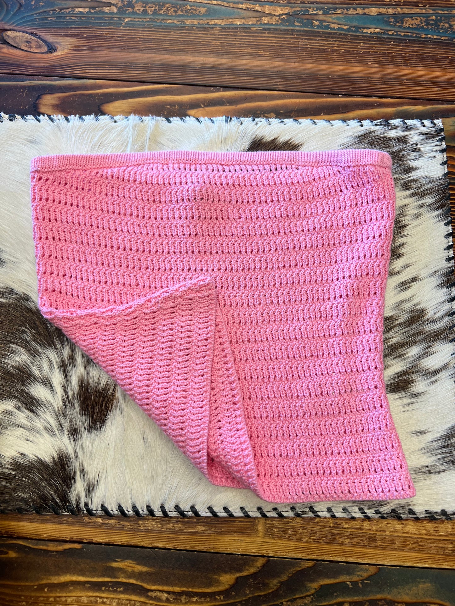 Pink Crochet Cropped Top