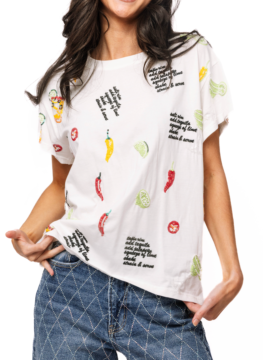 Queen Of Sparkles White Spicy Margarita Recipe Icon Tee