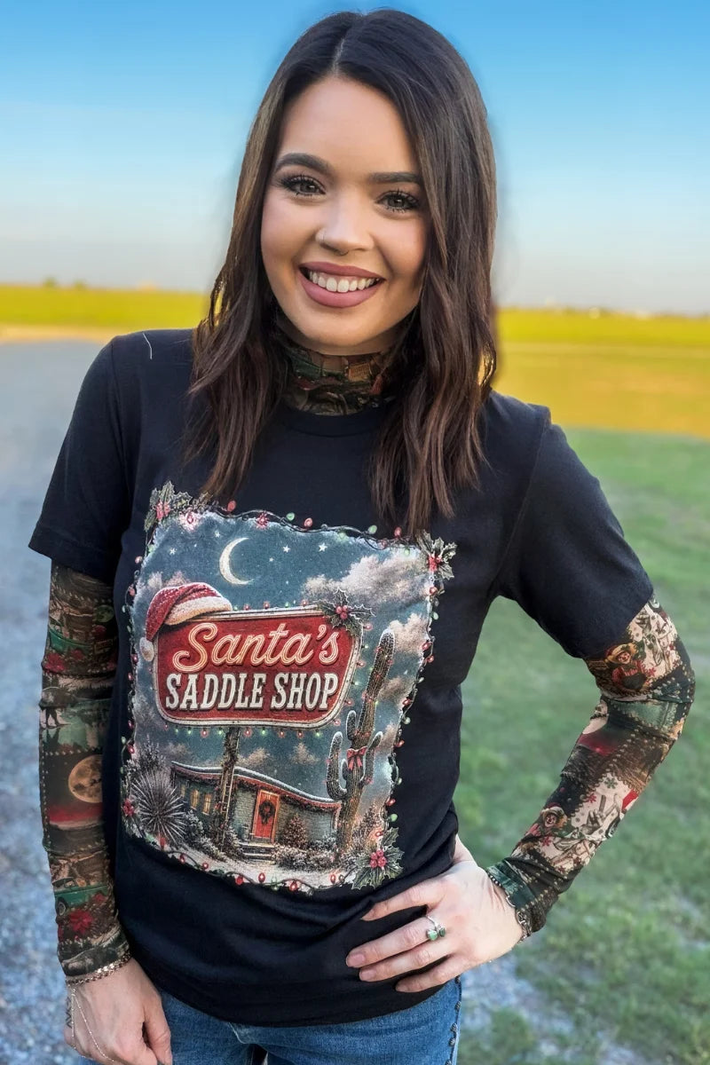 SANTA'S SADDLE SHOPMESH TOP