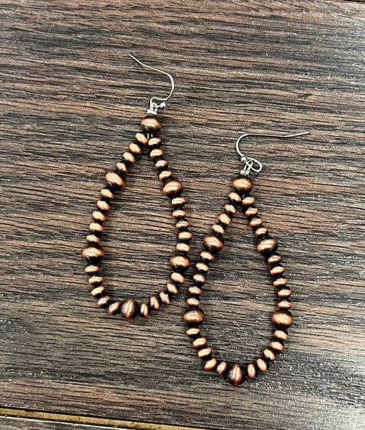 Alvin Handmade Copper Navajo Bead Earrings