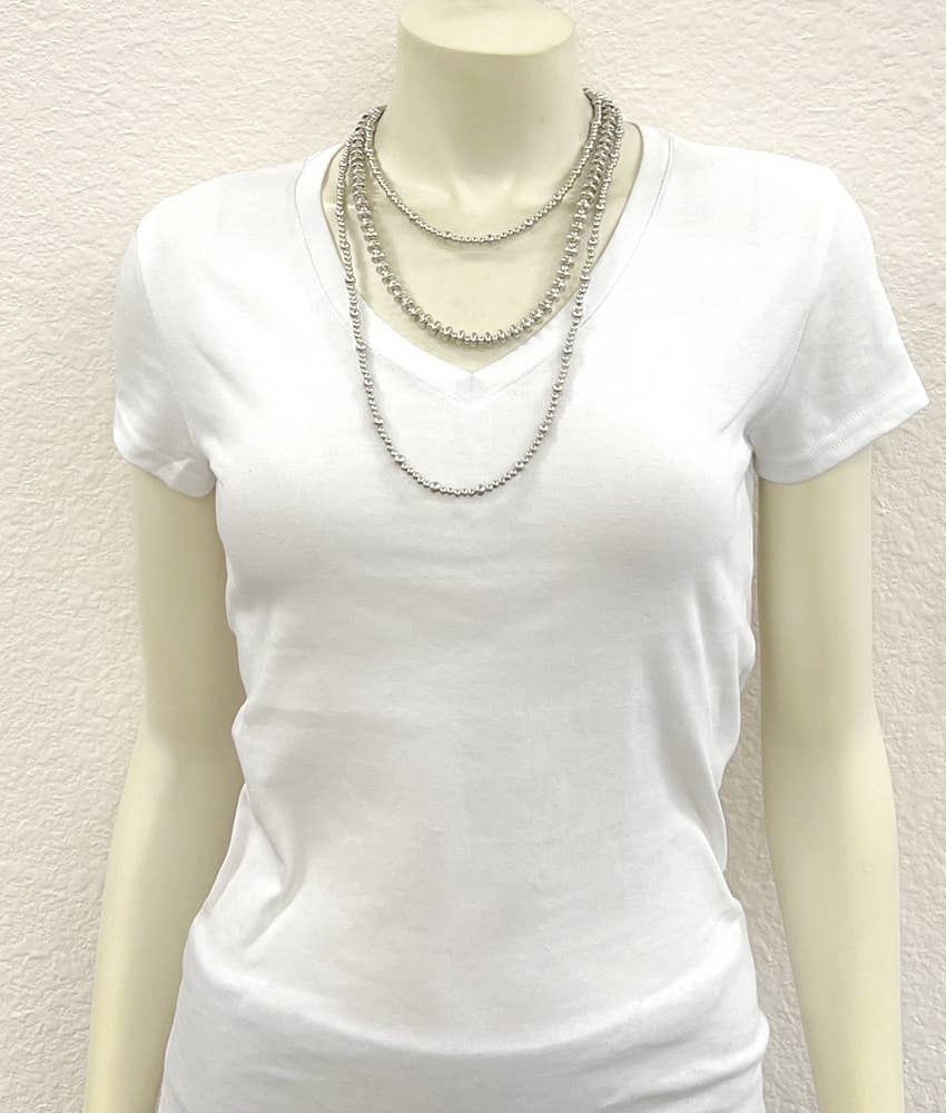 Bridge Handmade Silver Navajo Bead Necklace