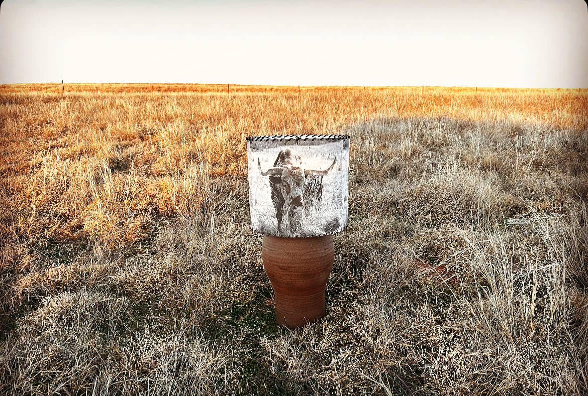 Lampshade Longhorn Bull Small Tall 8-inch