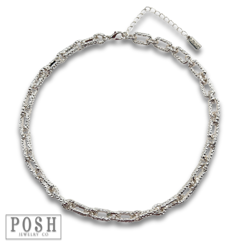 Chunky textured chain necklace
