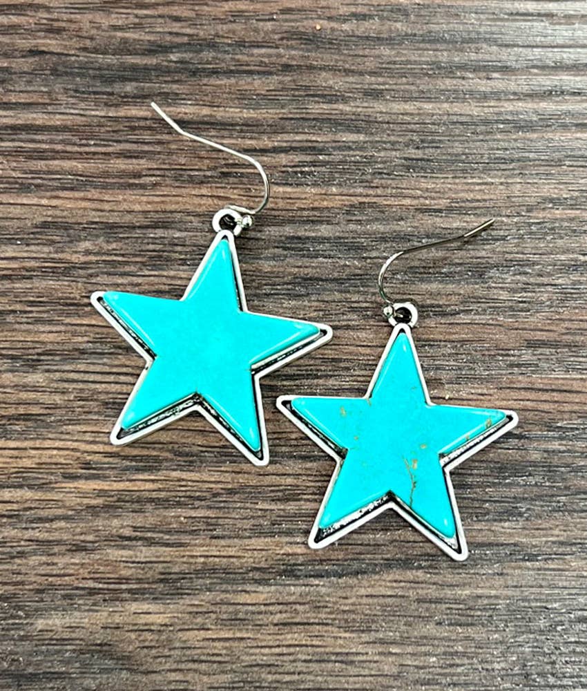723718, Star Turquoise Earrings