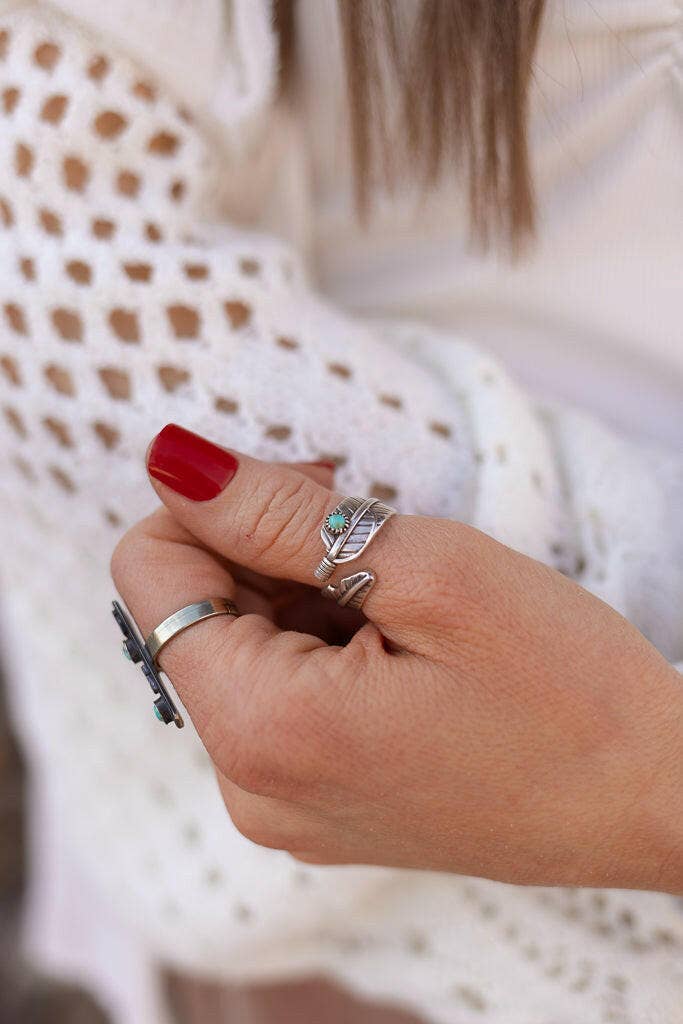 Free Flying Boho Feather Sterling Silver Ring
