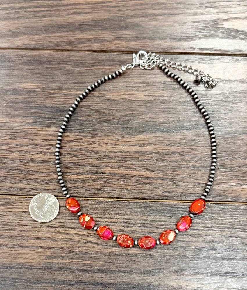 Jonesboro 15" Handmade Navajo Oval Gemstone Necklace