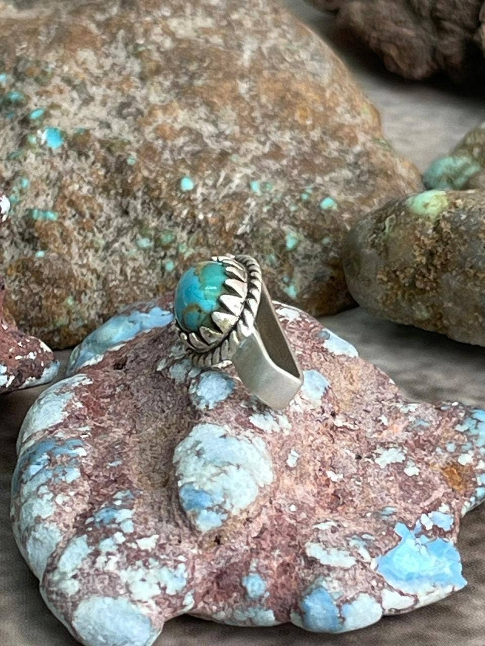 Handmade Sterling Silver Kingman Turquoise Watch Charms with Signed Nizhoni