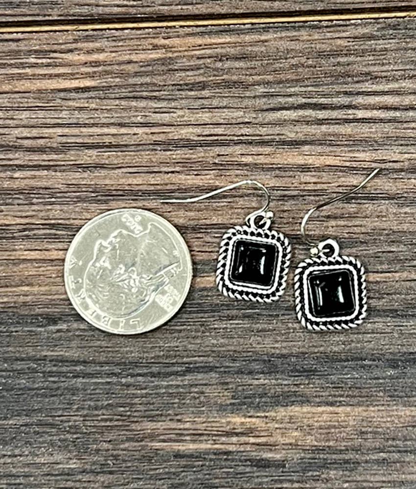 726463-1, 8mm Square Stone Earrings