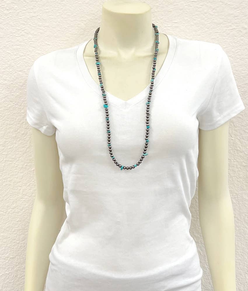 Pamela Handmade Polish Navajo Turquoise Necklace