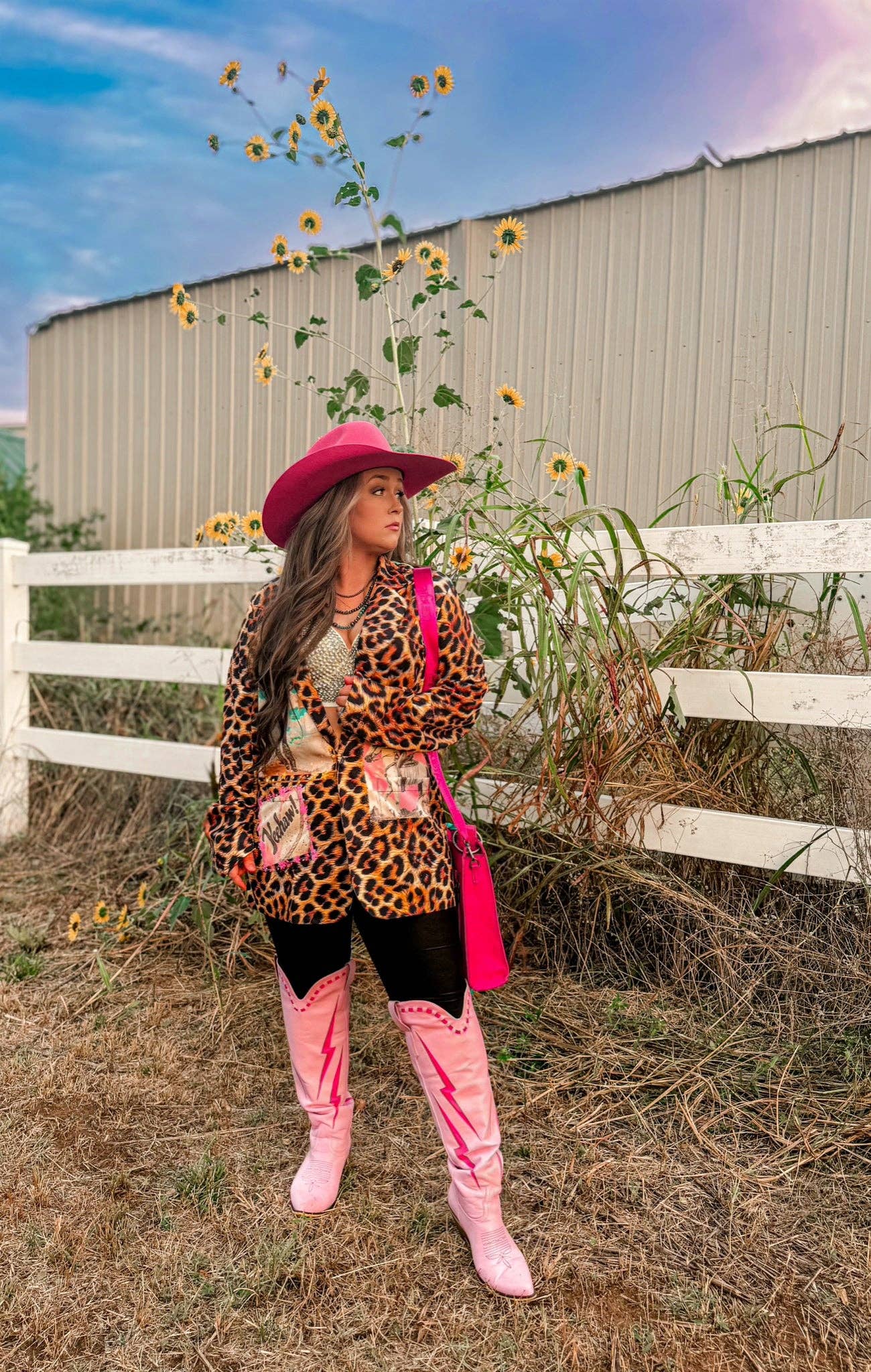 Retro Pop Western Wild West Leopard Blazer