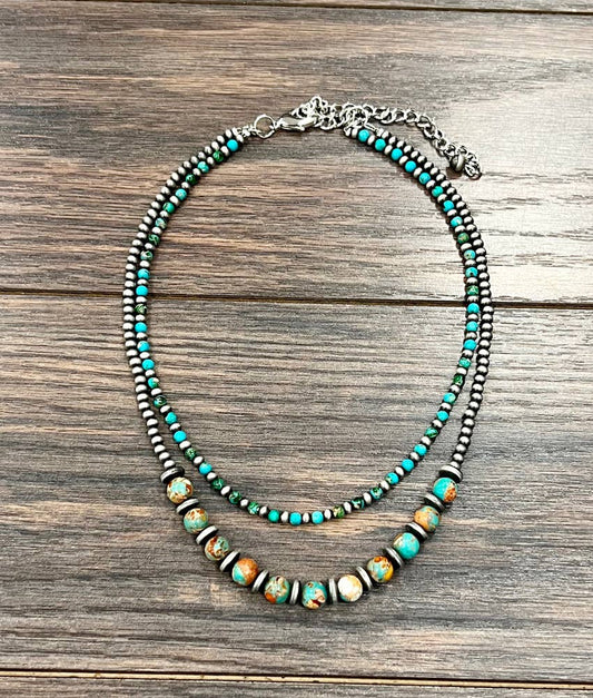 739253, Handmade 17" Navajo Gemstone Necklace