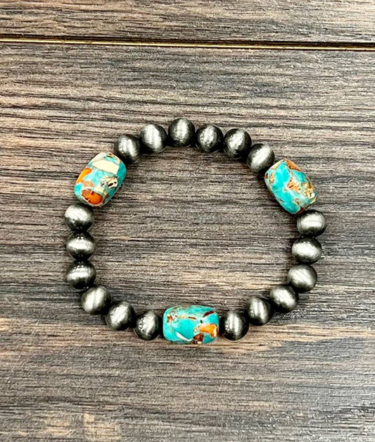 Western Gemstone Stretch Bracelet