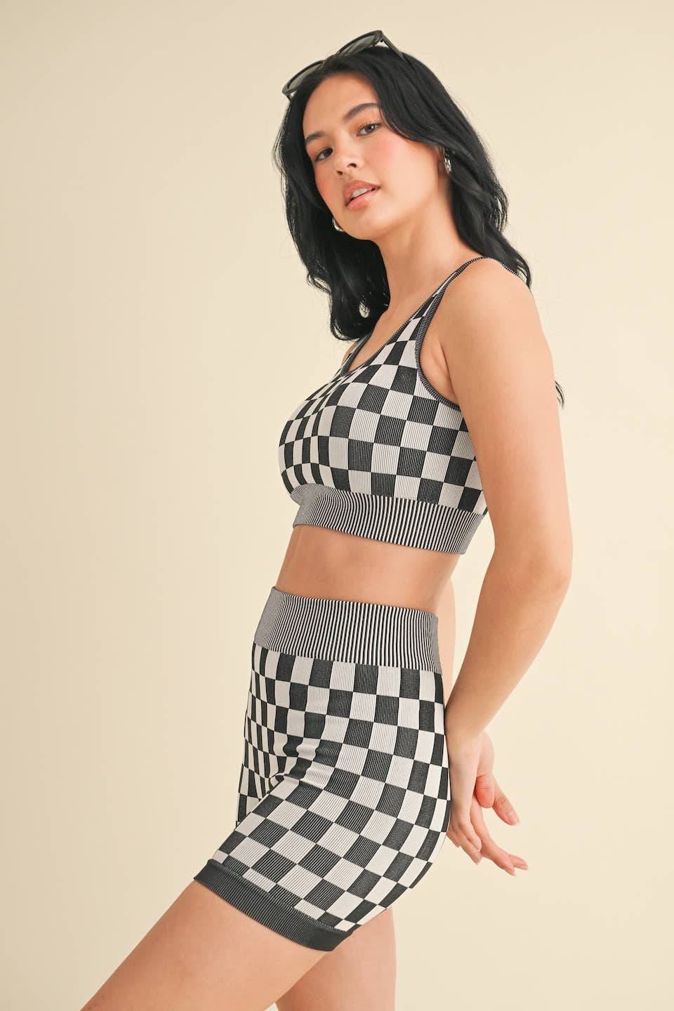 Checkmate Cropped Two Piece Set