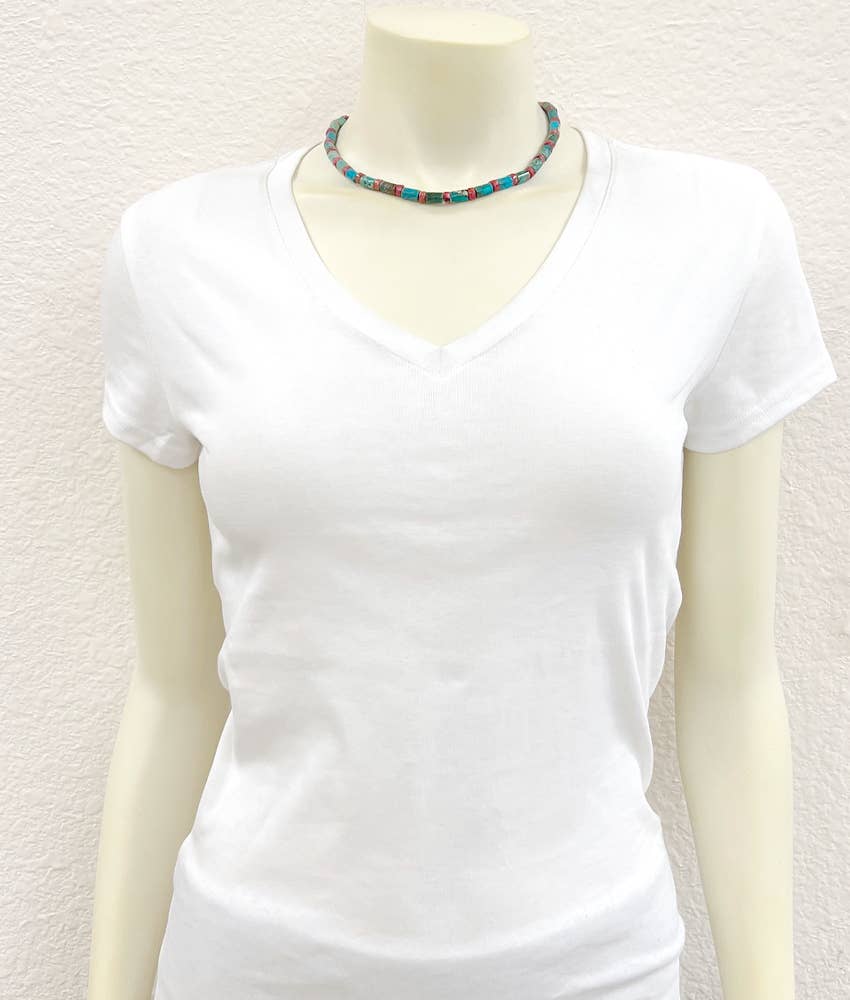 Bartlett Handmade Cylindrical Gemstone Necklace