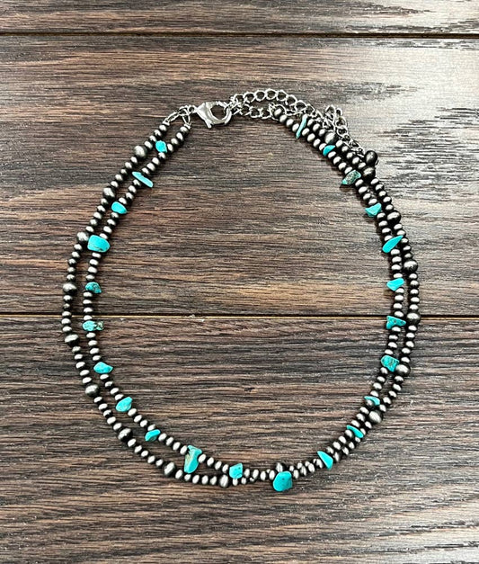 Manchester 16" Handmade Navajo Bead, Turquoise Necklace