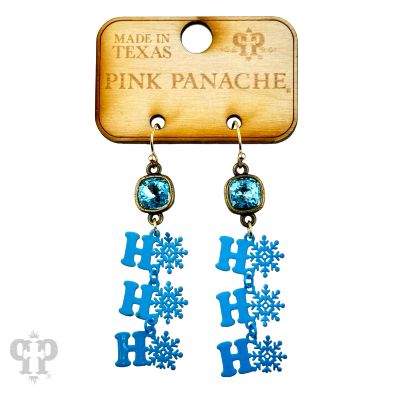 HoHoHo and snowflake word earring, Austrian crystal
