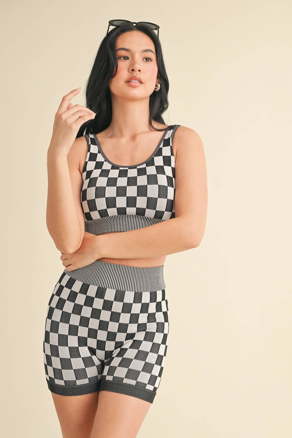 Checkmate Cropped Two Piece Set