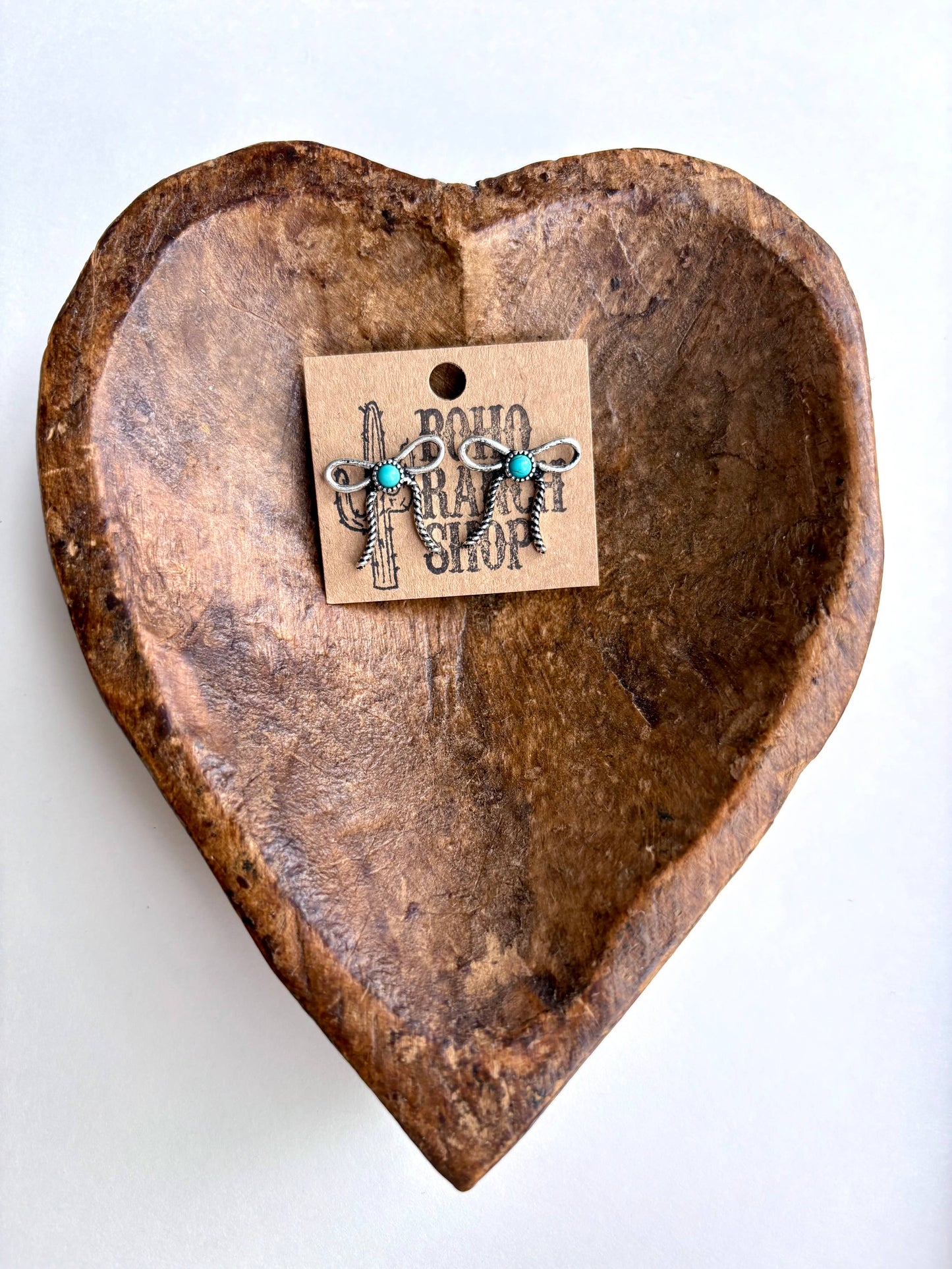 Western Coquette Bow Stone Stud Earrings