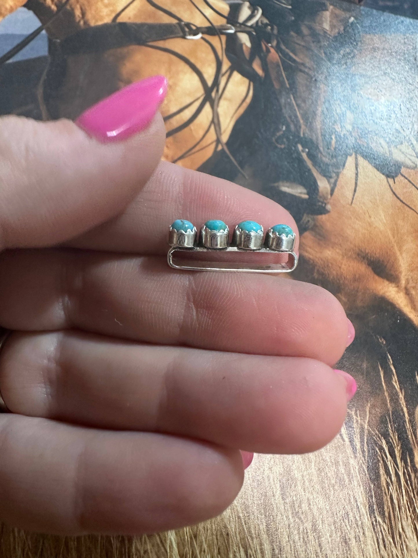 Nizhoni Turquoise & Sterling Silver Handmade 4 Stone Watch Charms