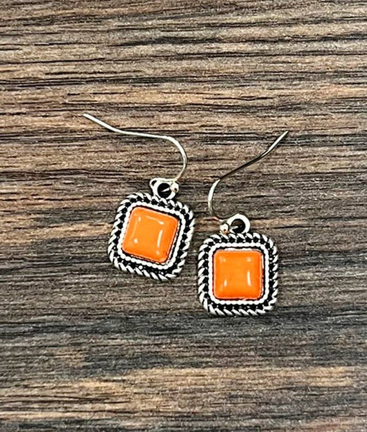 726464-1, 8mm Square Stone Earrings