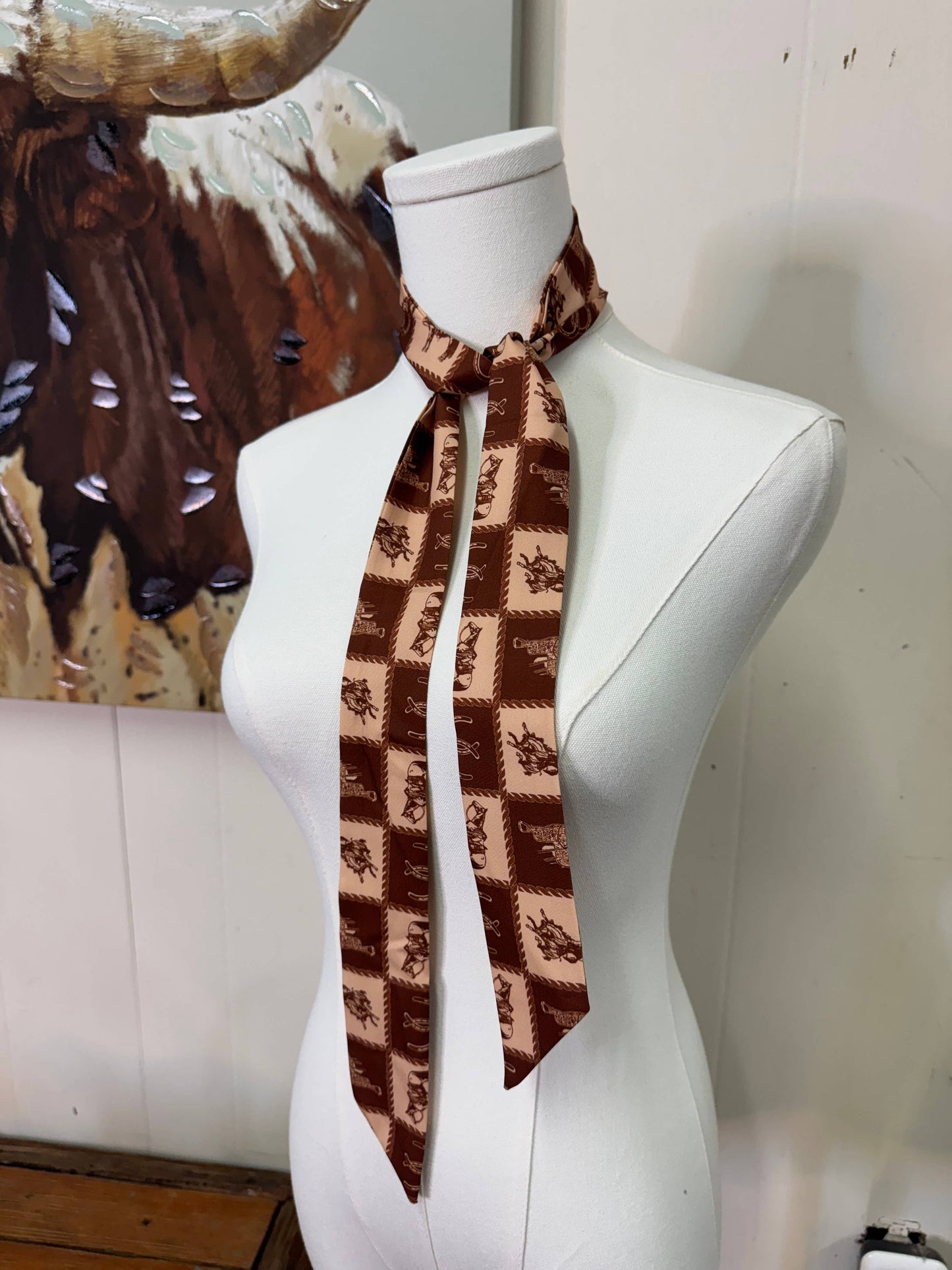 Cowpony brown checker twilly