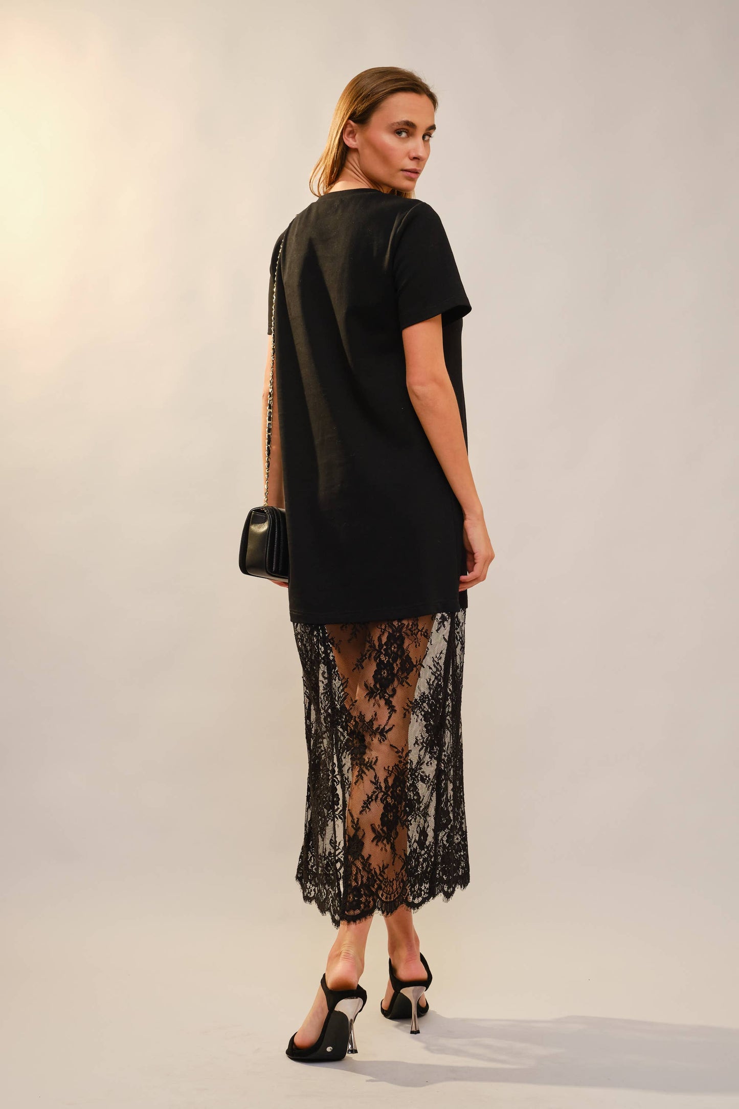 Lace Layered Midi Dress