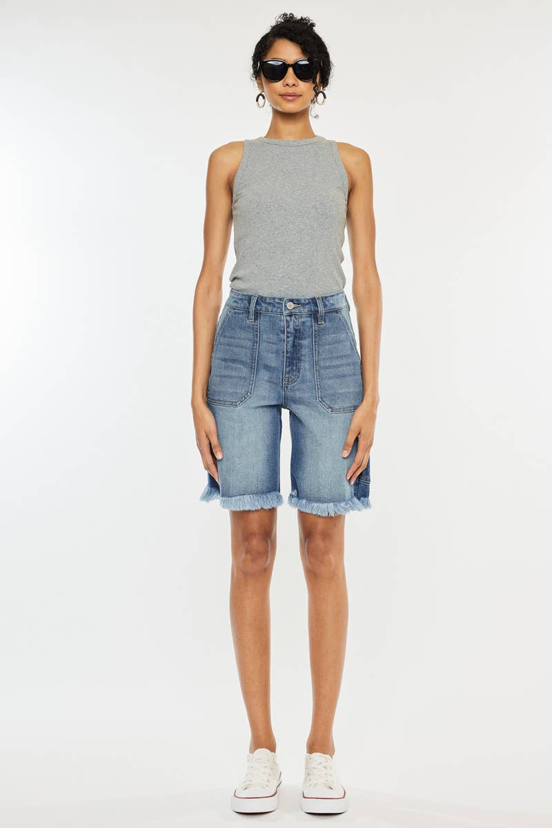 90’S BOYFRIEND DENIM BERMUDA SHORTS - KANCAN