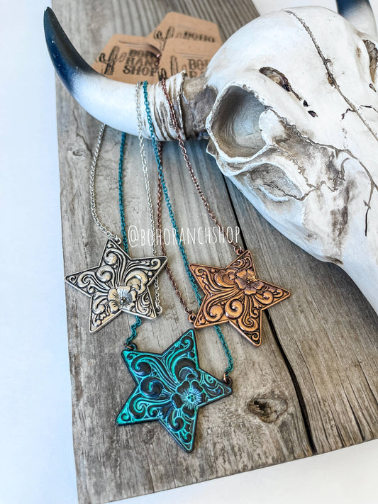 Western Star Necklace  Pendant Necklace