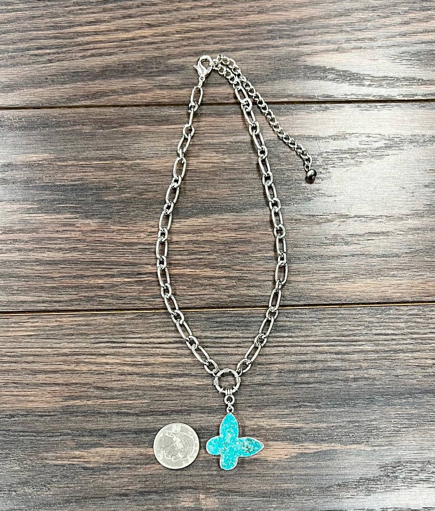 739392, Butterfly Gemstone Necklace
