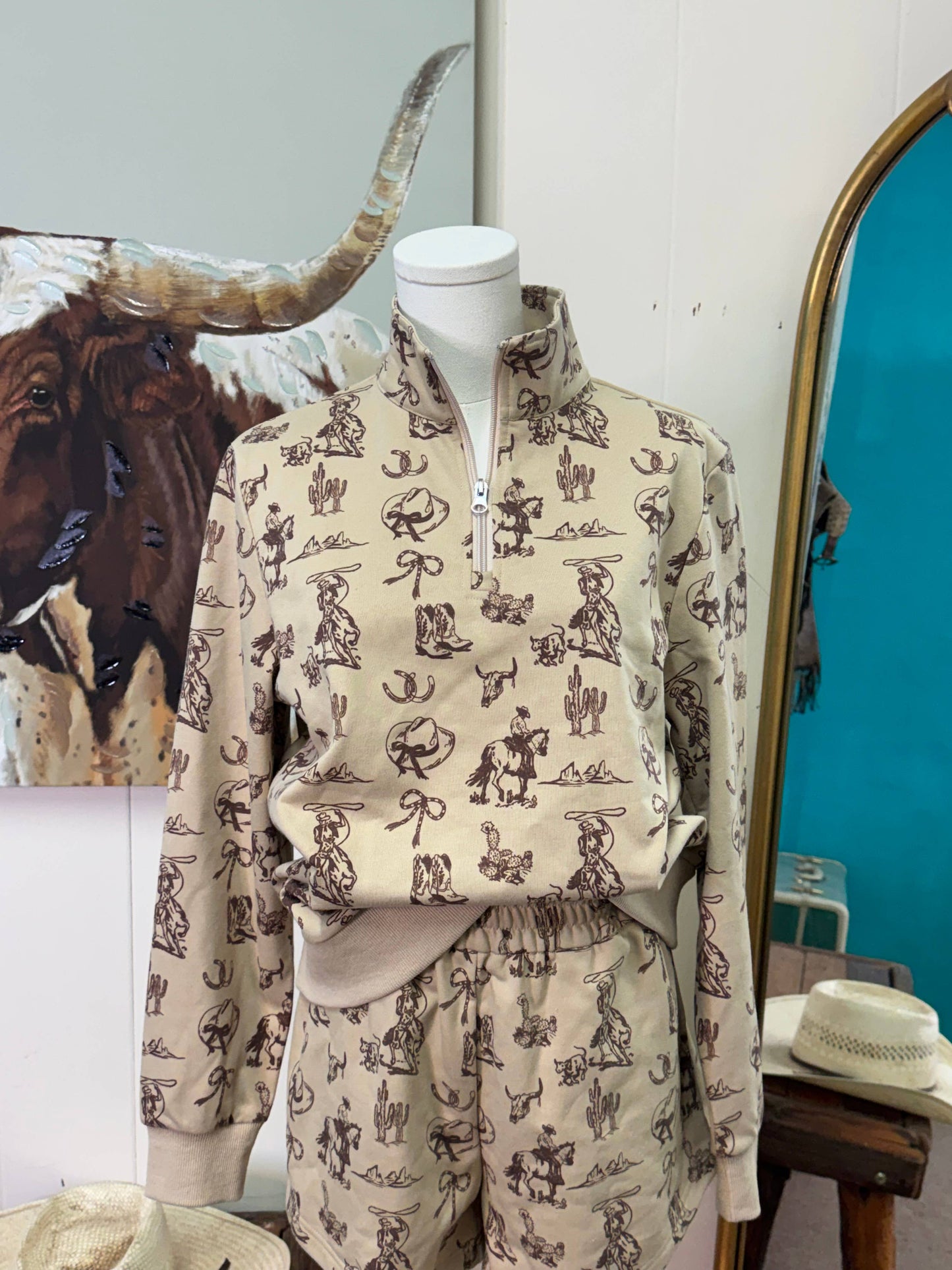 Ribbon Roping Quarter Zip OR Shorts