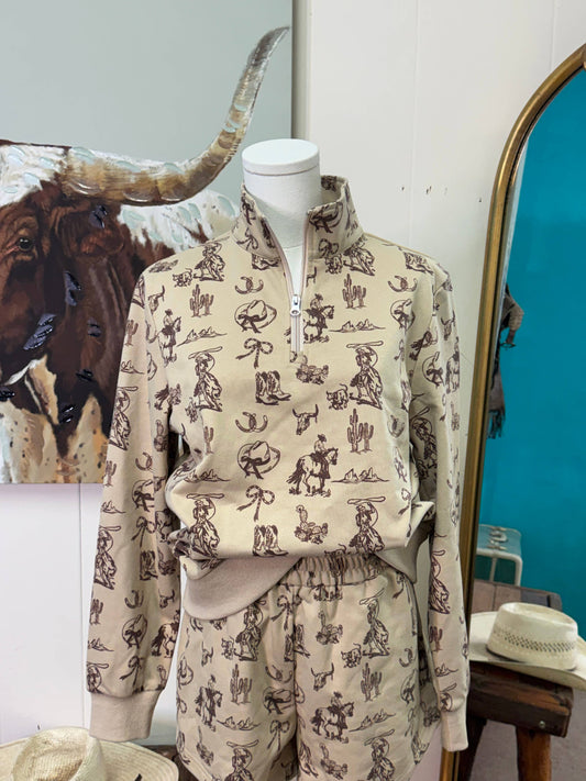 Ribbon Roping Quarter Zip OR Shorts