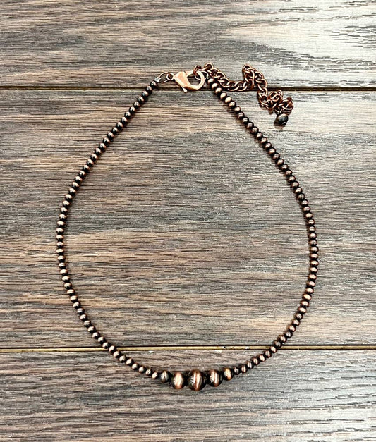 15" Copper Western Bead Necklace