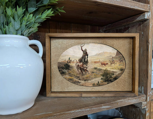 Box Framed Canvas Art Southwest Cowboys