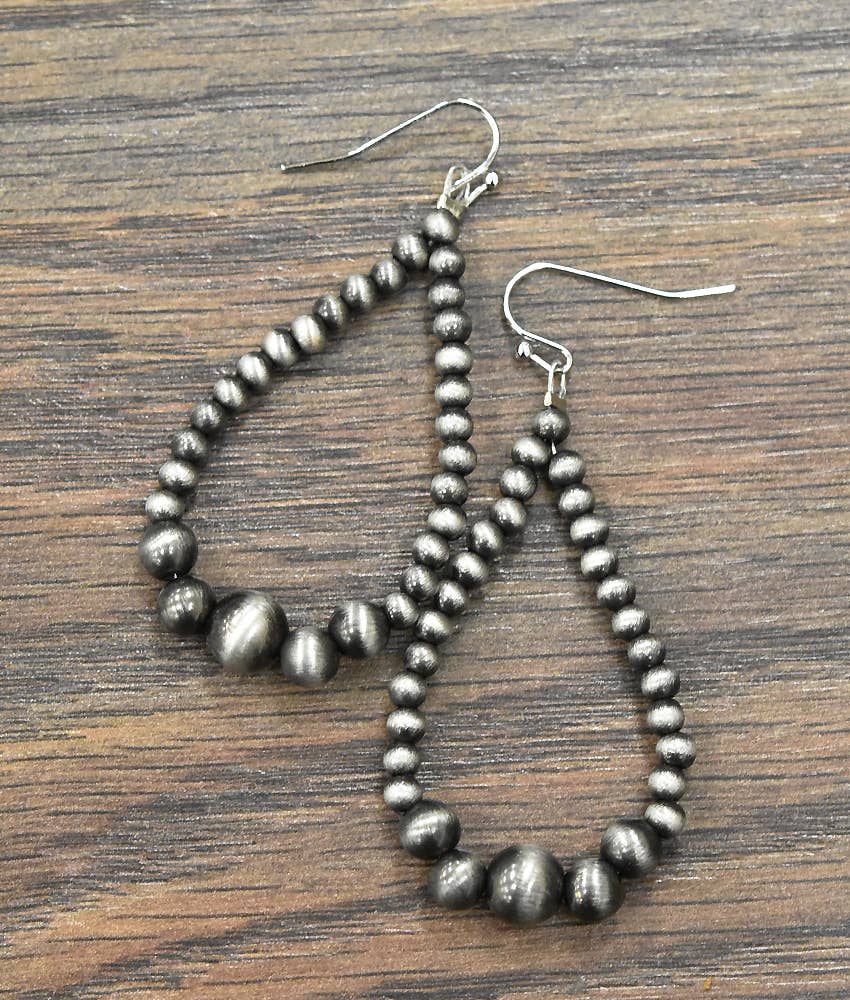721357, Handmade Drop Navajo Bead Earrings