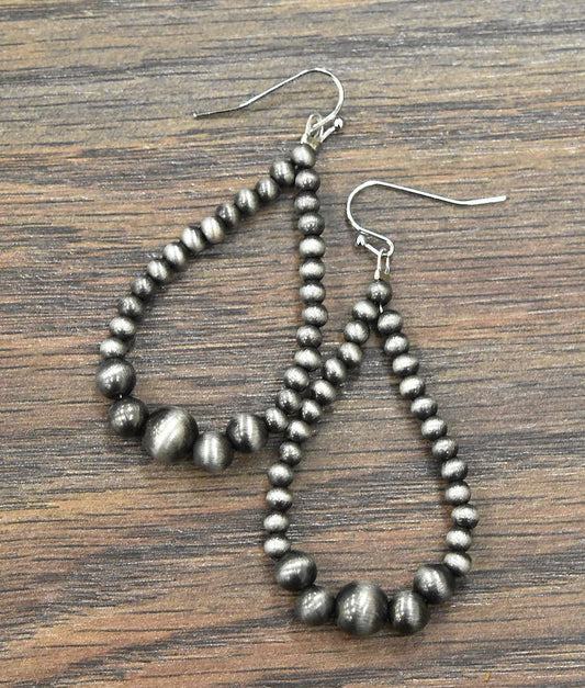 721357, Handmade Drop Navajo Bead Earrings