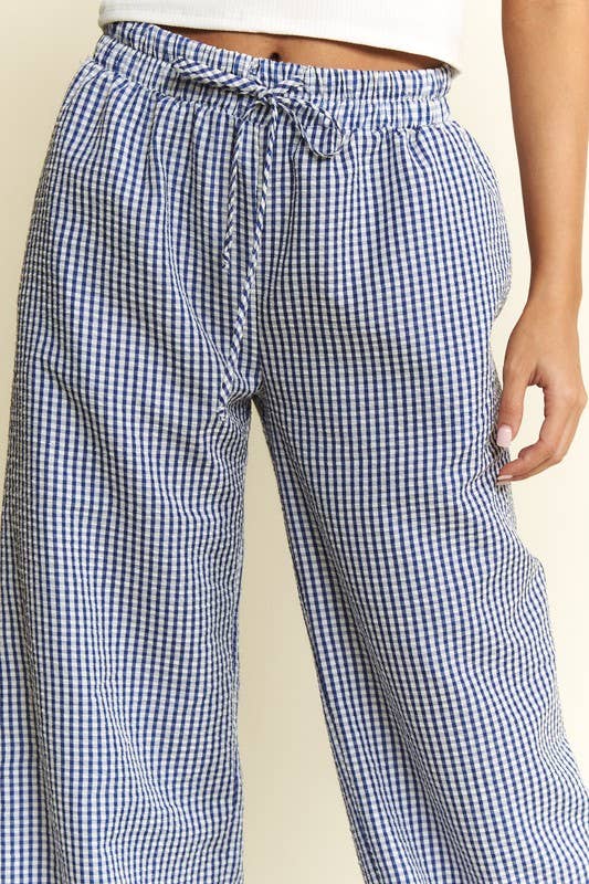 Gingham boxer pants