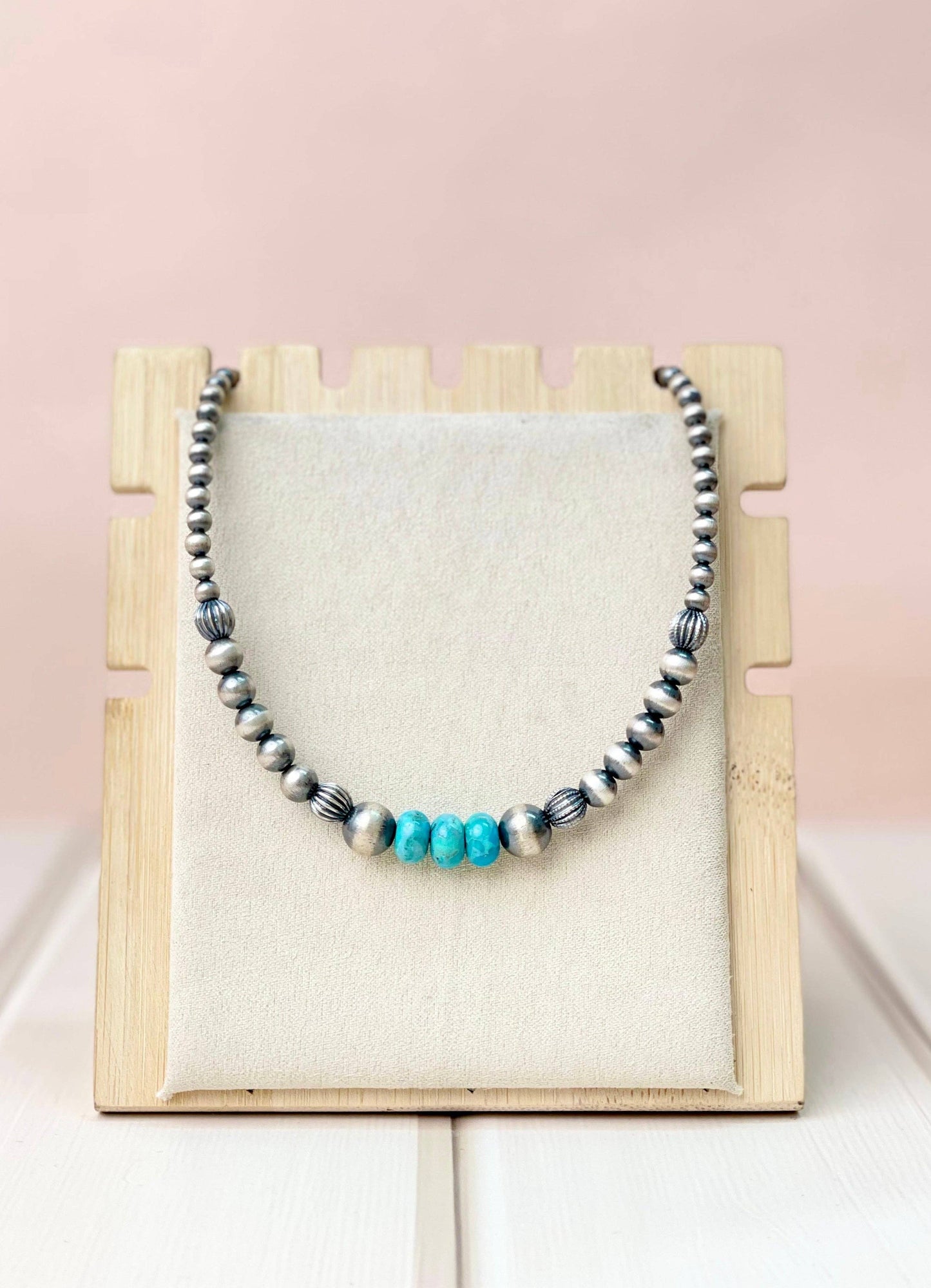 Sage Sky Turquoise & Desert Pearl Necklace