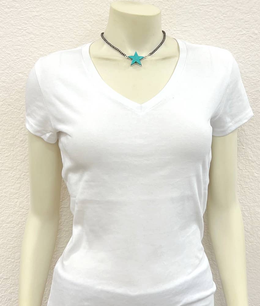 Nashville Western Turquoise Star Necklace