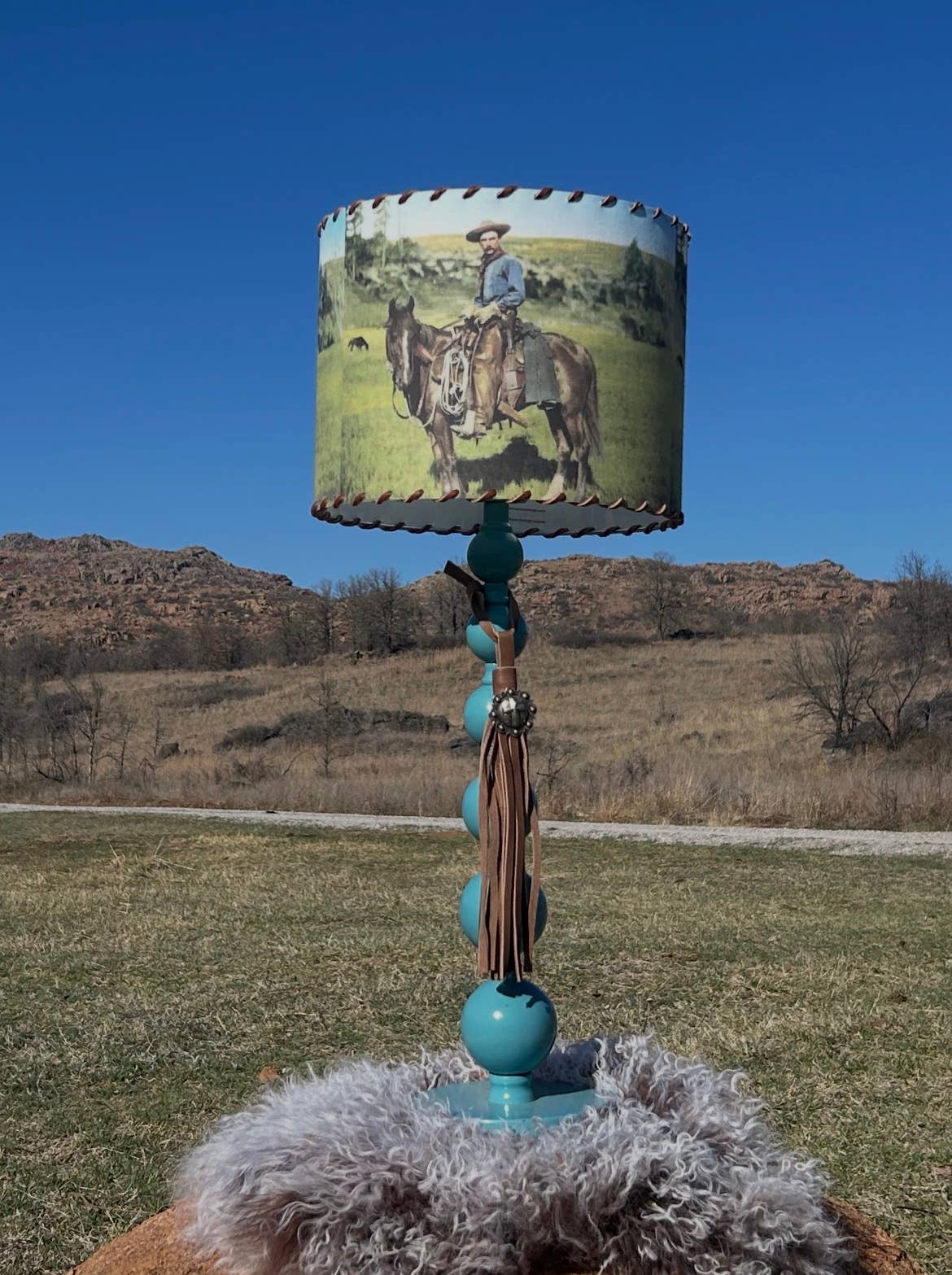 Lampshade West Texas Cowboy in Color