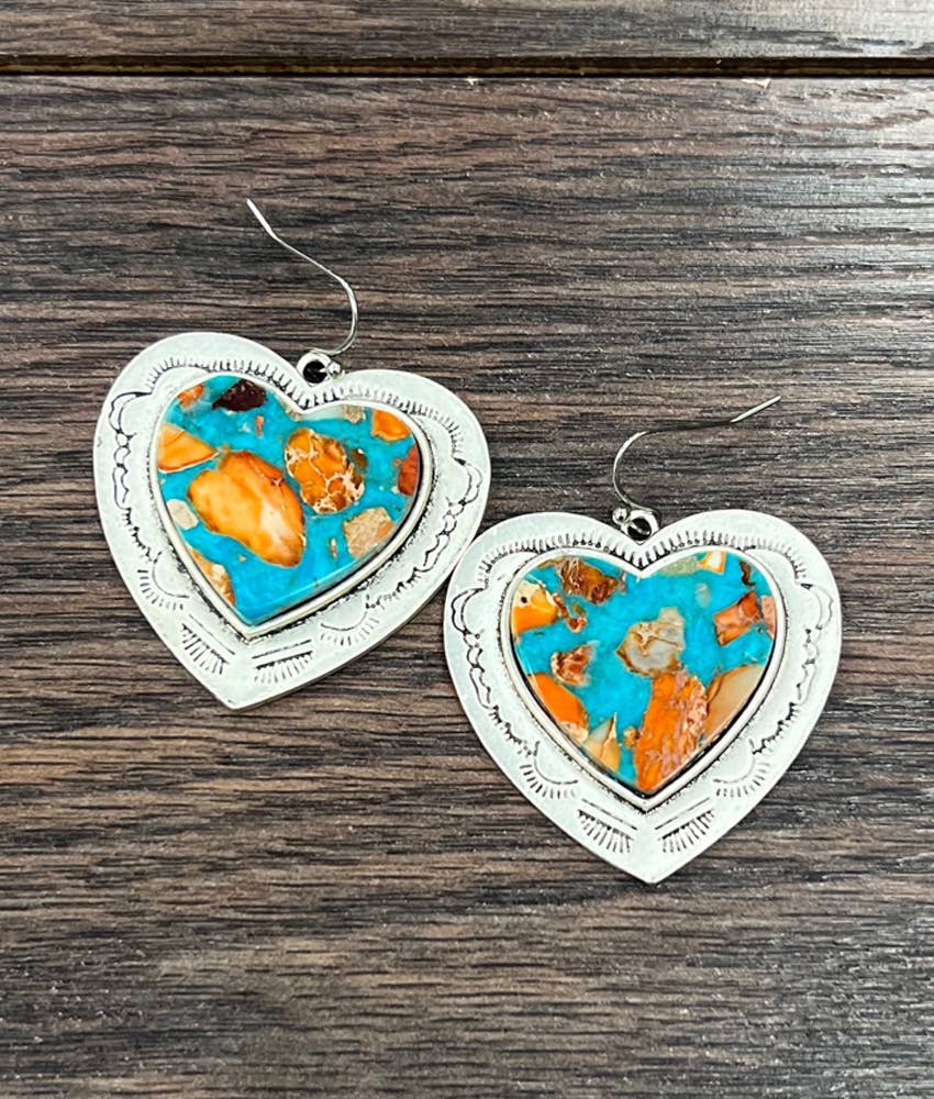 Greenville Heart Gemstone Earrings