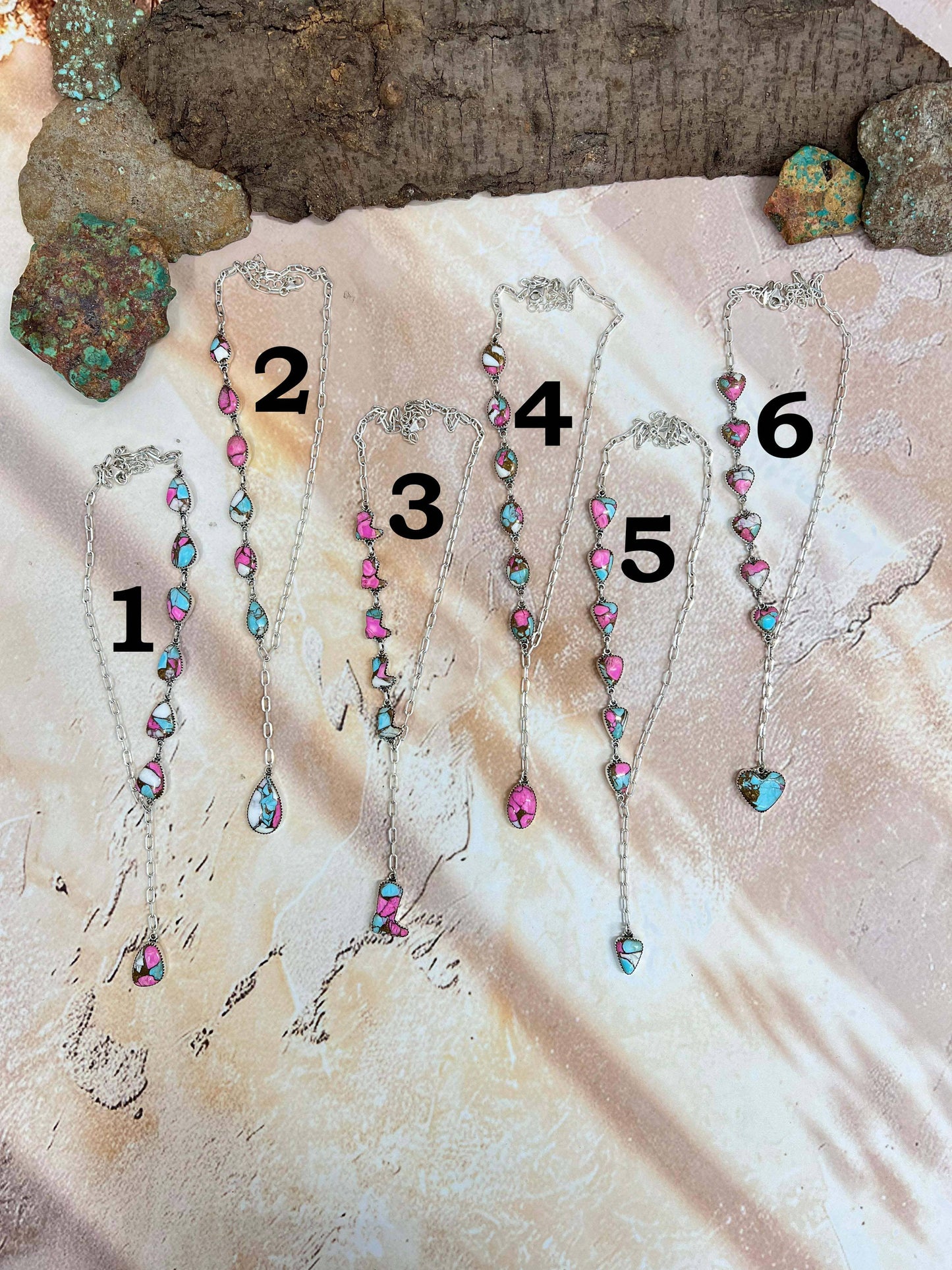 Handmade Sterling Silver Cotton Candy Turquoise Necklace with Signed Nizhoni