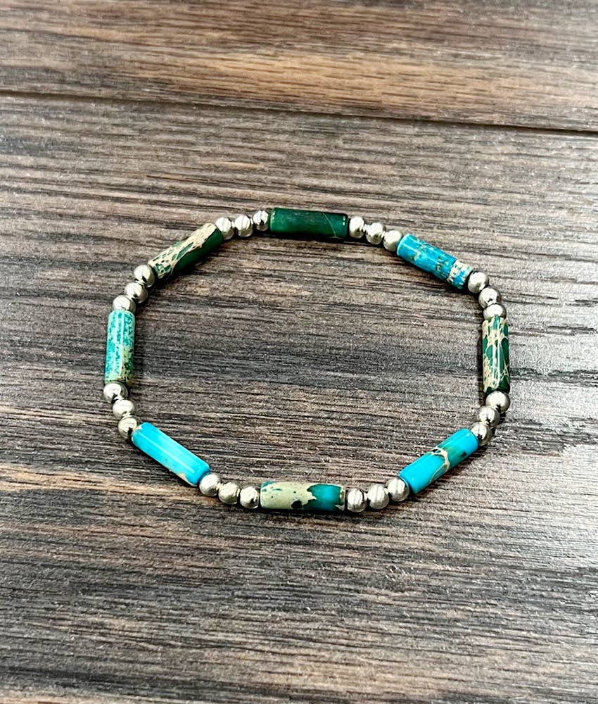 711531, Handmade Gemstone Stretch Bracelet