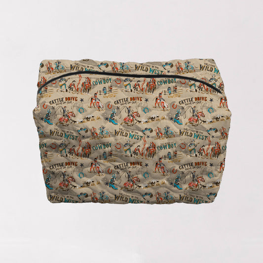 Cattle Drive Linen Makeup Bag